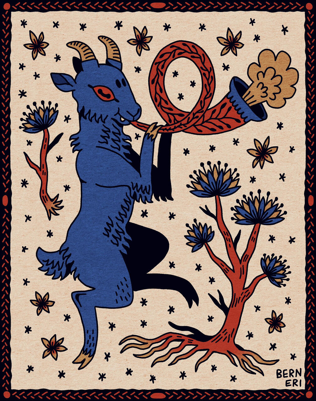 Blue goat with the chaos horn